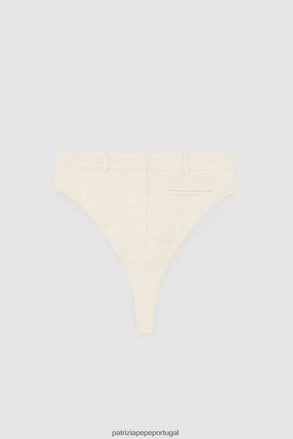 Patrizia Pepe mulheres deslizamento de arranha-céus linho branco vestuário TX086V233