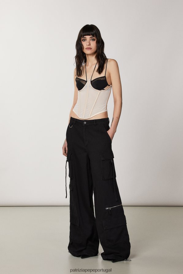 Patrizia Pepe mulheres espartilho de tule nu vestuário TX086V337