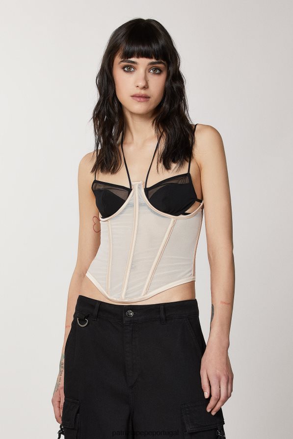 Patrizia Pepe mulheres espartilho de tule nu vestuário TX086V337