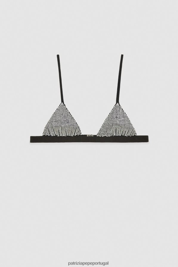 Patrizia Pepe mulheres sutiã com detalhes em strass Nero vestuário TX086V712