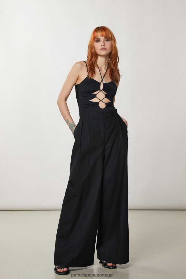 Patrizia Pepe mulheres maiô de uma peça tecida Nero vestuário TX086V181
