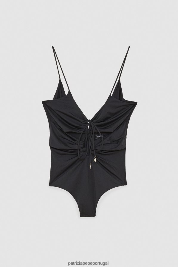 Patrizia Pepe mulheres maiô de uma peça tecida Nero vestuário TX086V181