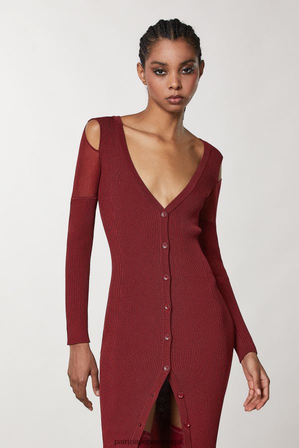 Patrizia Pepe mulheres cardigã de viscose essencial vermelho marciano vestuário TX086V97