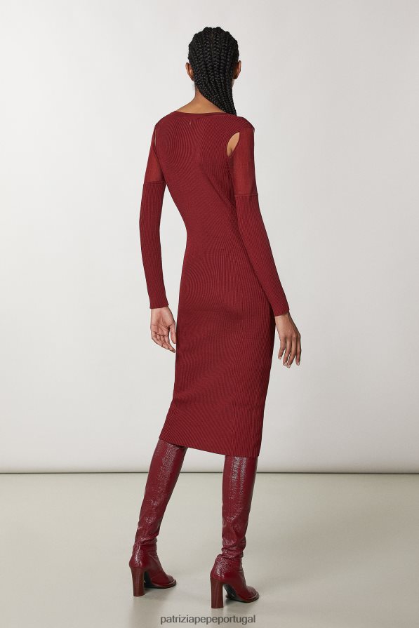 Patrizia Pepe mulheres cardigã de viscose essencial vermelho marciano vestuário TX086V97