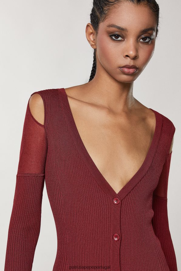 Patrizia Pepe mulheres cardigã de viscose essencial vermelho marciano vestuário TX086V97