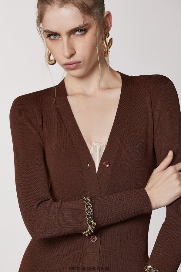 Patrizia Pepe mulheres cardigã em viscose chocolate escuro vestuário TX086V499