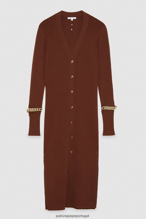 Patrizia Pepe mulheres cardigã em viscose chocolate escuro vestuário TX086V499
