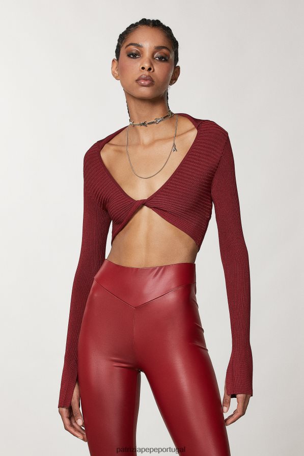 Patrizia Pepe mulheres cardigan de viscose slim fit vermelho marciano vestuário TX086V54