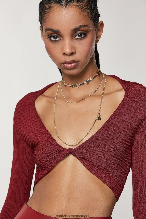 Patrizia Pepe mulheres cardigan de viscose slim fit vermelho marciano vestuário TX086V54