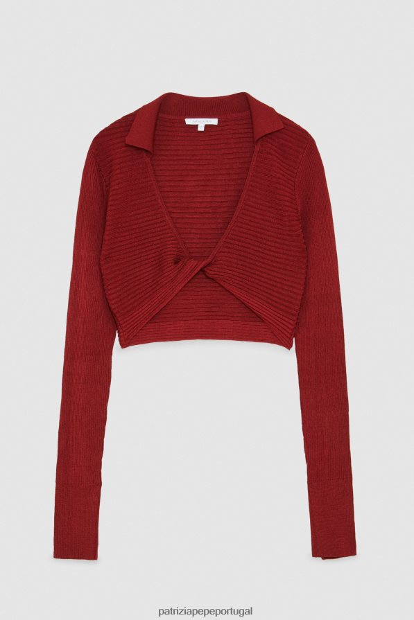Patrizia Pepe mulheres cardigan de viscose slim fit vermelho marciano vestuário TX086V54