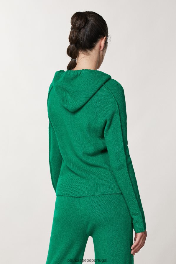 Patrizia Pepe mulheres Suéter com capuz verde vibrante vestuário TX086V702