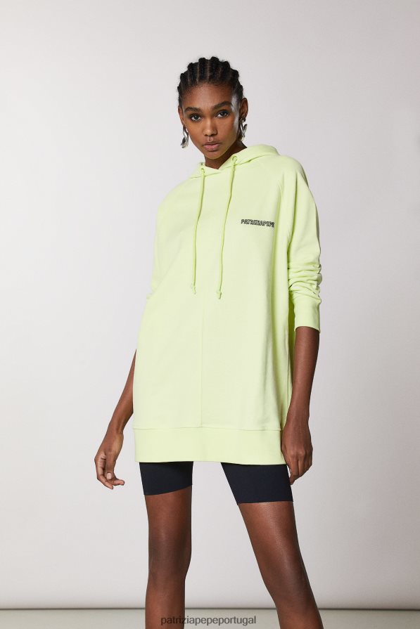 Patrizia Pepe mulheres moletom com capuz grande limão ensolarado vestuário TX086V420