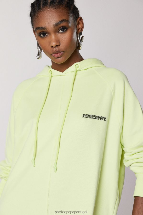 Patrizia Pepe mulheres moletom com capuz grande limão ensolarado vestuário TX086V420