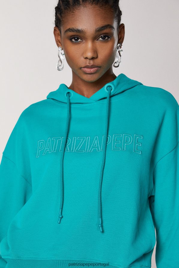 Patrizia Pepe mulheres moletom essencial ilusão verde vestuário TX086V402