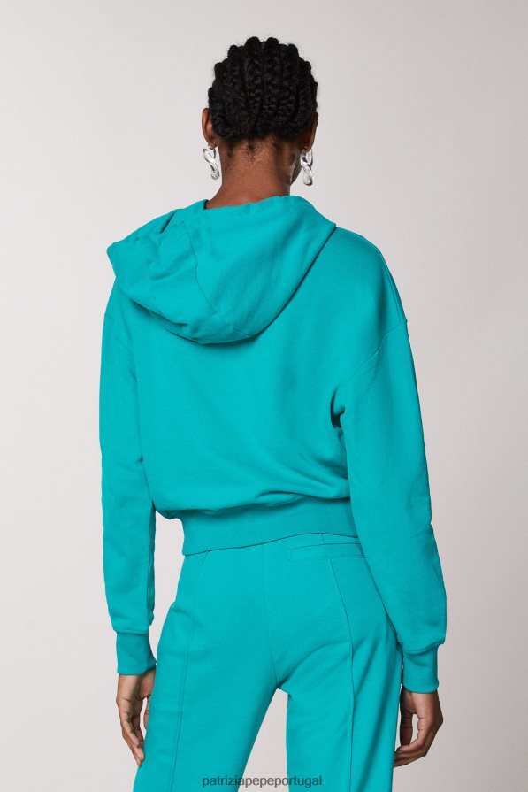 Patrizia Pepe mulheres moletom essencial ilusão verde vestuário TX086V402