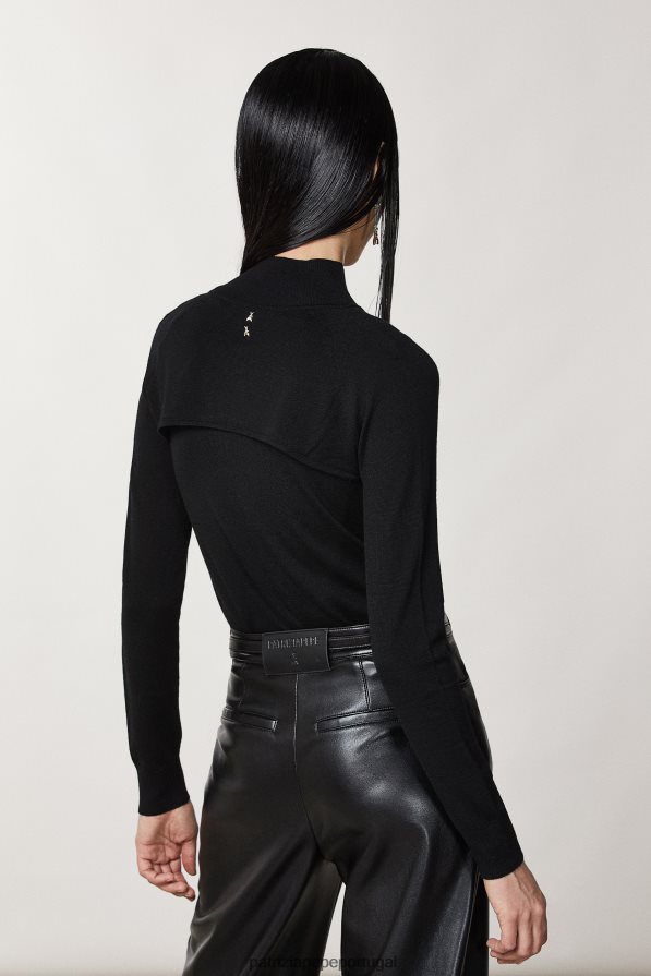 Patrizia Pepe mulheres encolher de ombros de lã Nero vestuário TX086V171