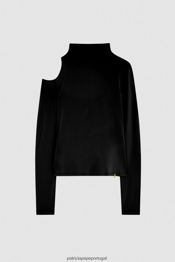 Patrizia Pepe mulheres suéter de jersey fino Nero vestuário TX086V444