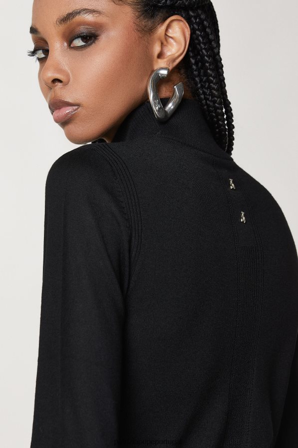 Patrizia Pepe mulheres suéter de lã com gola alta Nero vestuário TX086V170