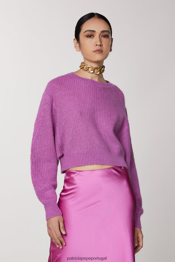 Patrizia Pepe mulheres suéter de mistura de lã orquídea roxa vestuário TX086V533