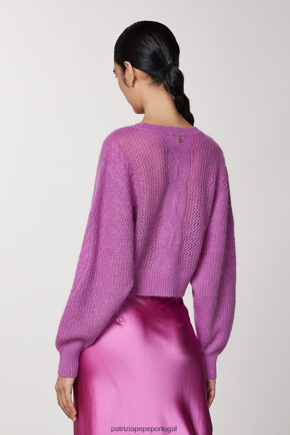 Patrizia Pepe mulheres suéter de mistura de lã orquídea roxa vestuário TX086V533