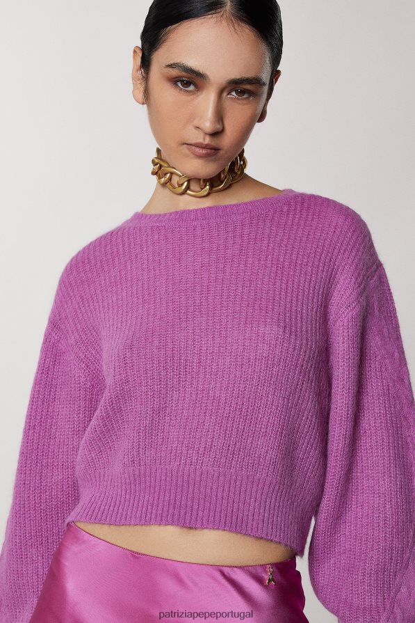Patrizia Pepe mulheres suéter de mistura de lã orquídea roxa vestuário TX086V533