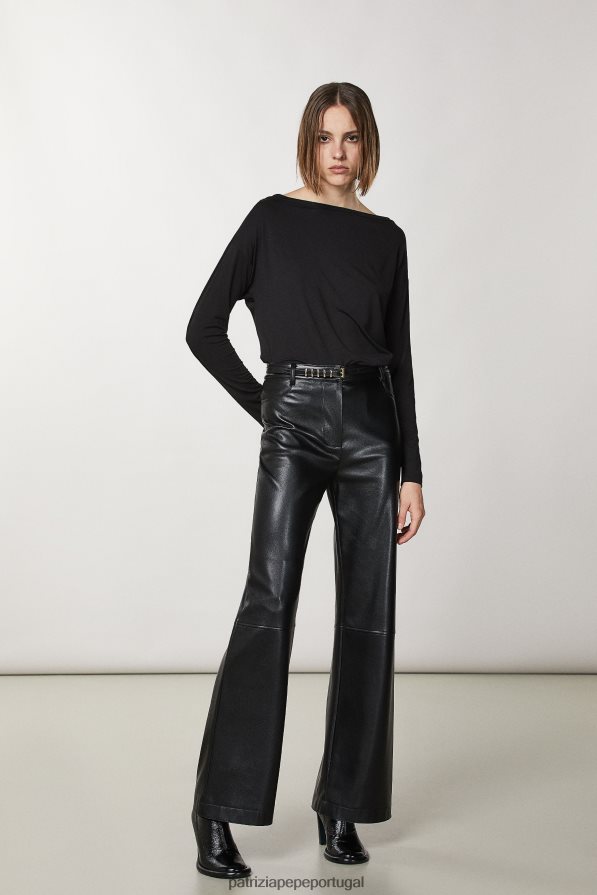 Patrizia Pepe mulheres suéter de viscose com strass Nero vestuário TX086V155