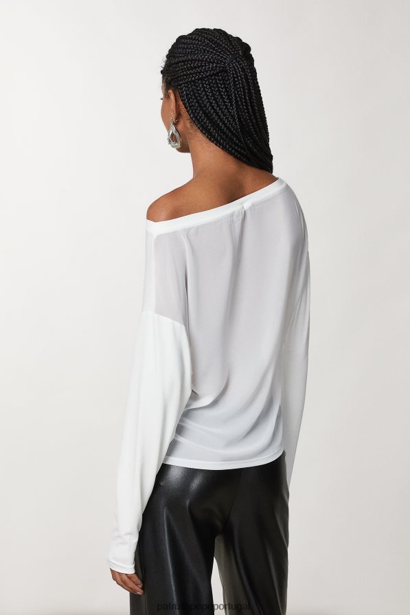 Patrizia Pepe mulheres suéter de viscose com strass branco vestuário TX086V10