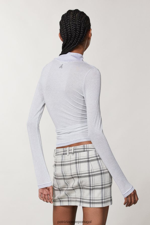 Patrizia Pepe mulheres suéter lurex slim fit lurex cinza mineral vestuário TX086V121