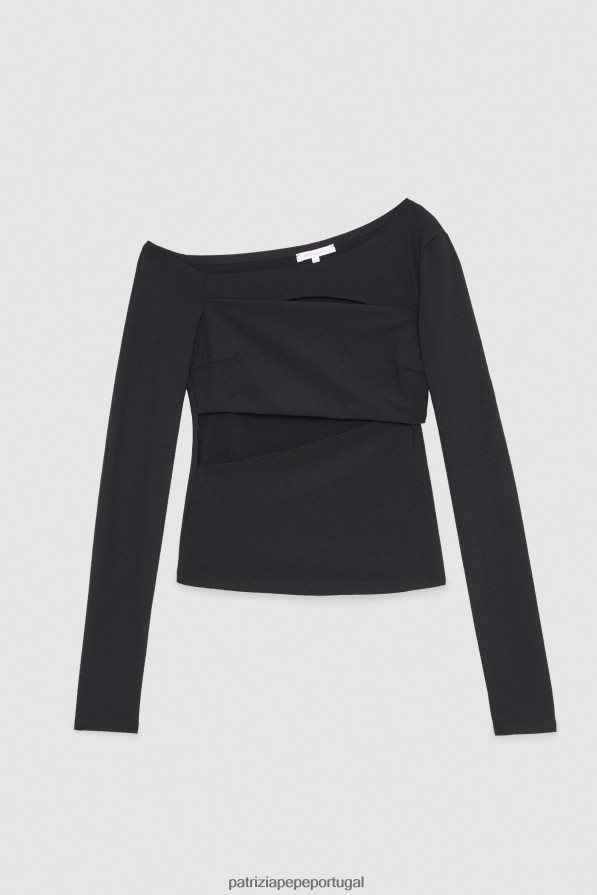 Patrizia Pepe mulheres suéter técnico Nero vestuário TX086V168
