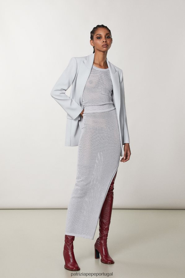 Patrizia Pepe mulheres saia de viscose mineral cinza/verde vestuário TX086V114