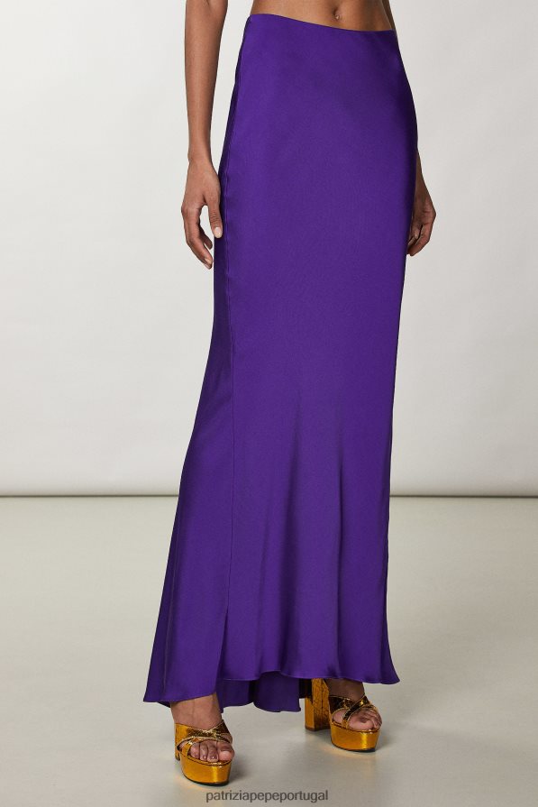 Patrizia Pepe mulheres saia longa drapeada violeta sexy vestuário TX086V344