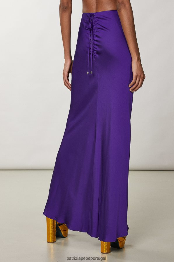 Patrizia Pepe mulheres saia longa drapeada violeta sexy vestuário TX086V344