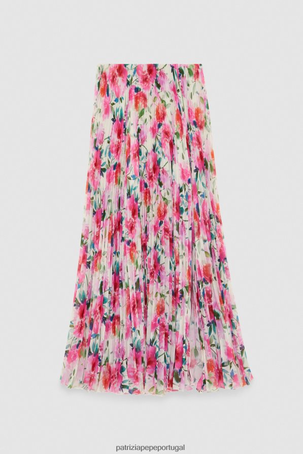 Patrizia Pepe mulheres saia longa plissada cintura alta flor de cerimônia vestuário TX086V268