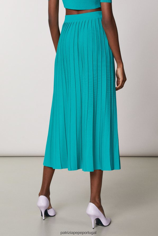 Patrizia Pepe mulheres saia com detalhe de fenda ilusão verde vestuário TX086V404