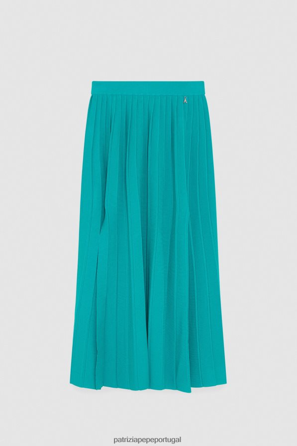 Patrizia Pepe mulheres saia com detalhe de fenda ilusão verde vestuário TX086V404