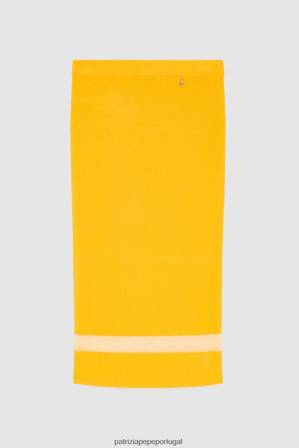 Patrizia Pepe mulheres saia com detalhes transparentes laranja suculenta vestuário TX086V400