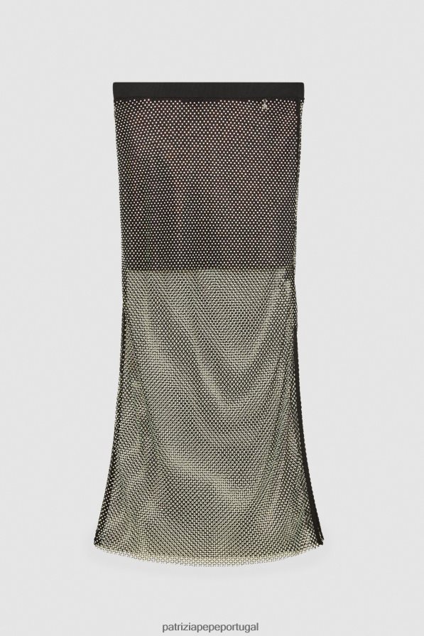 Patrizia Pepe mulheres saia de strass Nero vestuário TX086V412