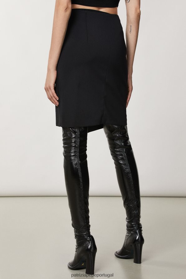 Patrizia Pepe mulheres saia lápis de crepe essencial Nero vestuário TX086V111