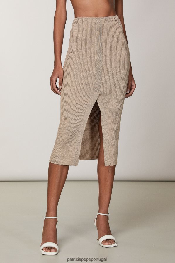 Patrizia Pepe mulheres saia lápis midi bege sonhador vestuário TX086V486