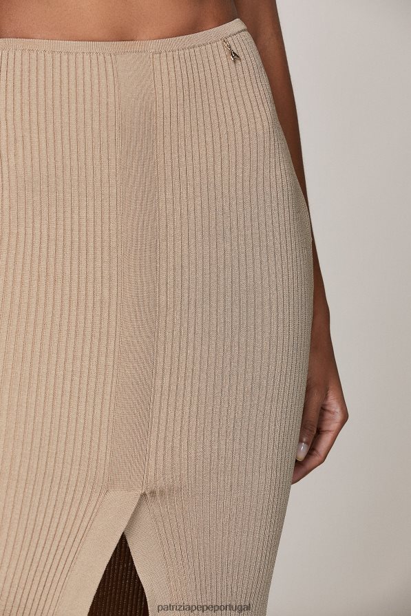Patrizia Pepe mulheres saia lápis midi bege sonhador vestuário TX086V486
