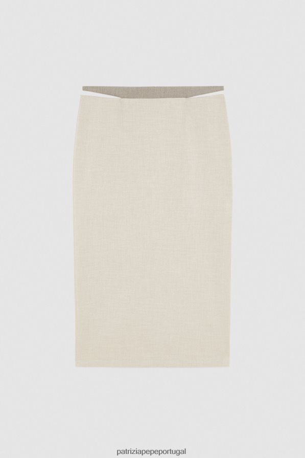 Patrizia Pepe mulheres saia midi cintura alta mistura natural vestuário TX086V427