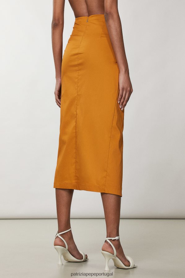 Patrizia Pepe mulheres saia midi essencial caramelo de verão vestuário TX086V221