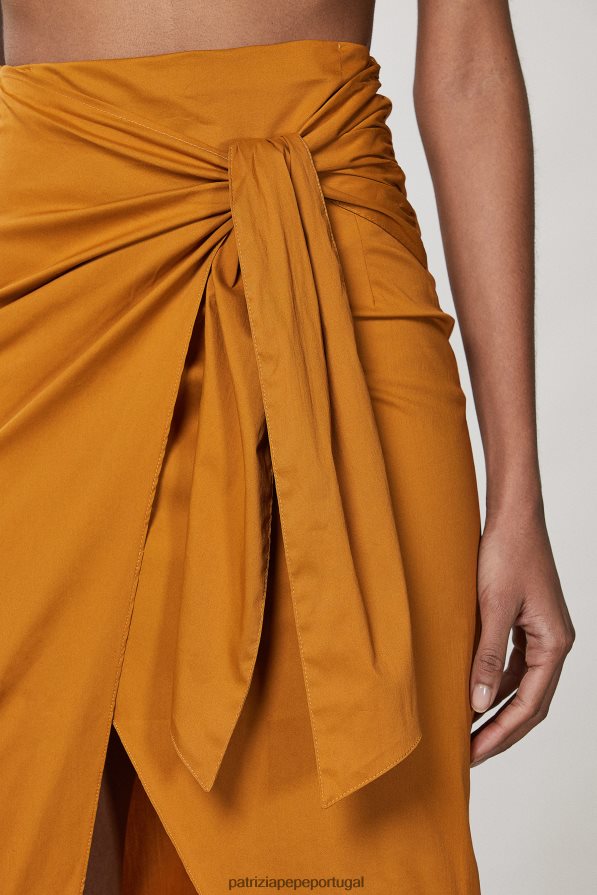 Patrizia Pepe mulheres saia midi essencial caramelo de verão vestuário TX086V221