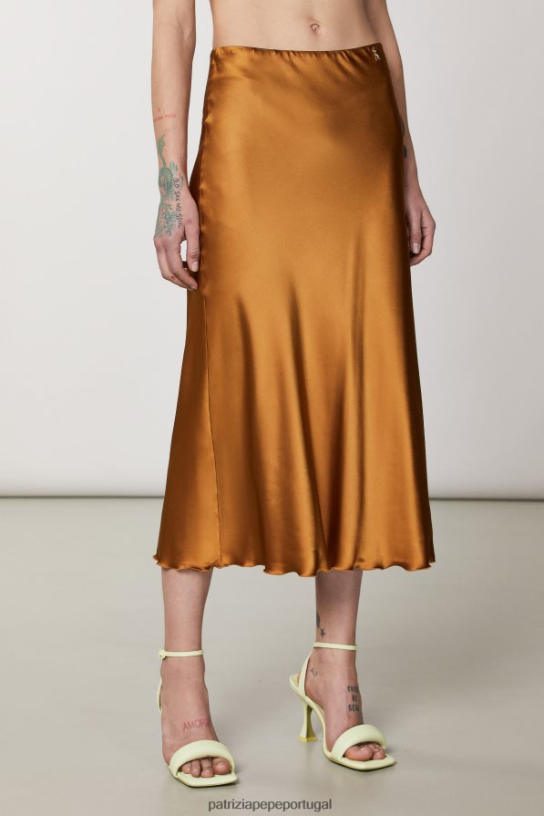 Patrizia Pepe mulheres saia midi marrom picante vestuário TX086V540