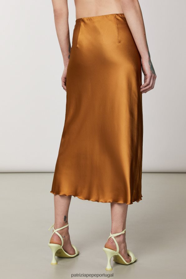 Patrizia Pepe mulheres saia midi marrom picante vestuário TX086V540