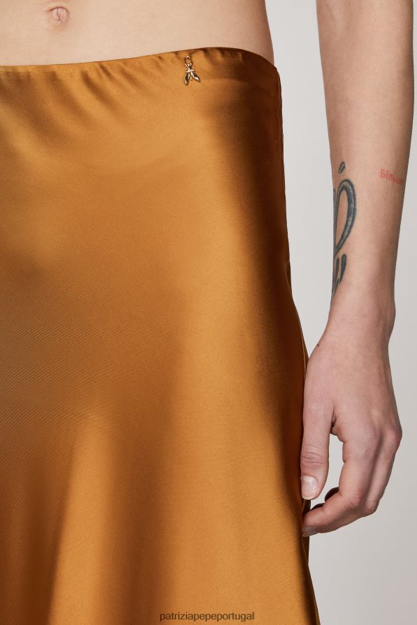 Patrizia Pepe mulheres saia midi marrom picante vestuário TX086V540