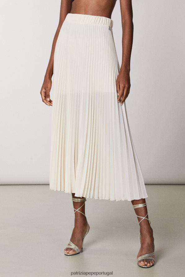 Patrizia Pepe mulheres saia midi plissada bege pálido vestuário TX086V431