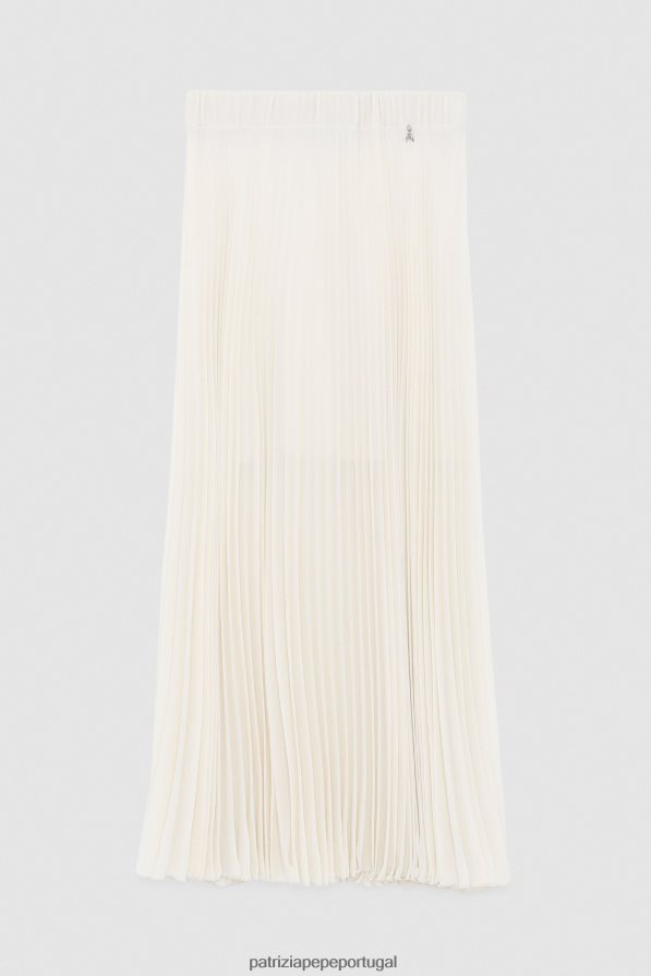 Patrizia Pepe mulheres saia midi plissada bege pálido vestuário TX086V431