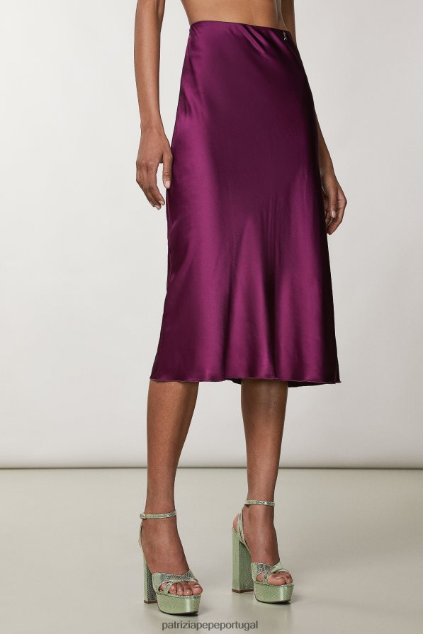 Patrizia Pepe mulheres saia midi roxo futurista vestuário TX086V36