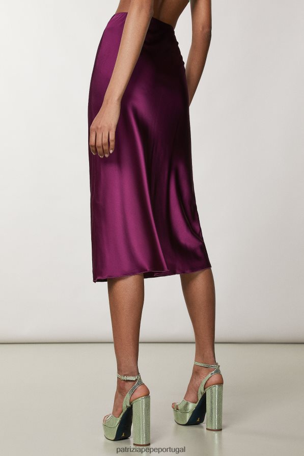 Patrizia Pepe mulheres saia midi roxo futurista vestuário TX086V36